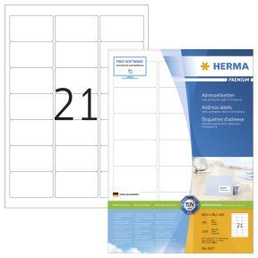 Etikett HERMA Premium A4 63,5x38,1 (100)