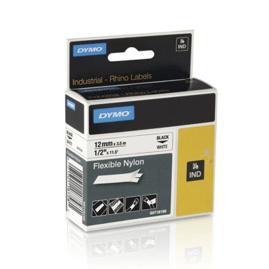 Other alt Tape Rhino flex nylon 12mm svart på vit