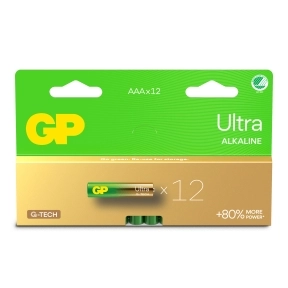 GP Ultra Alkaline AAA-batteri LR03/24AU 12-pack