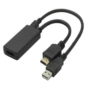 HDMI - DisplayPort-adapter, 4K/60Hz, 0,2 m, svart