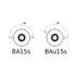 Halogen billampa frostad  Ba15s 15W 12V