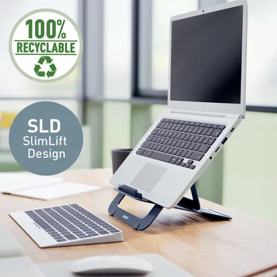 Leitz Ergo Laptopställ ultraplatt mörkgrå