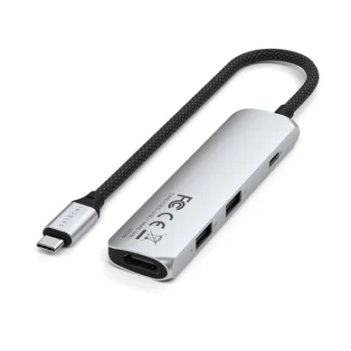 Satechi 4-i-1 USB-C Slim Multiport Adapter 4K - silver
