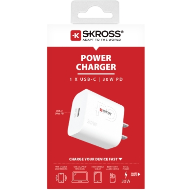 SKROSS alt SKROSS Power Charger US/Japan, USB-C PD 30W