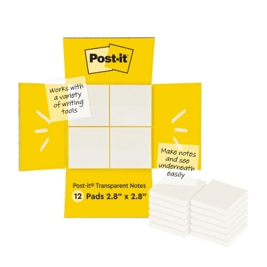Post-it alt Post-it transparent 73x73mm, 12-pack