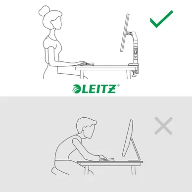 Leitz Ergo Bildskärmsarm Justerbar dubbel mörkgrå