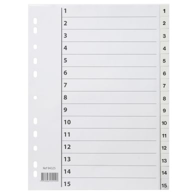 Other alt Register i plast A4 1-15 vit/svart, 15 st   