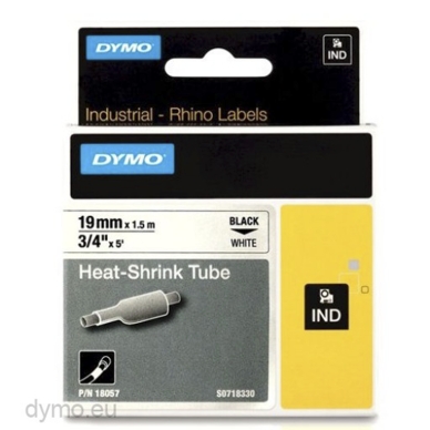 Dymo alt Tape Rhino 19mmx1,5m shrink tube black/white