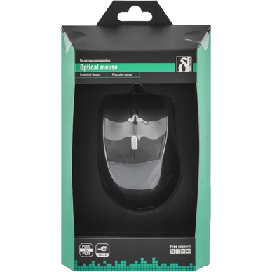 Deltaco optisk mus, 3 knappar med scroll, USB