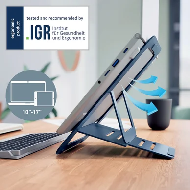 Leitz Ergo Laptopställ ultraplatt mörkgrå