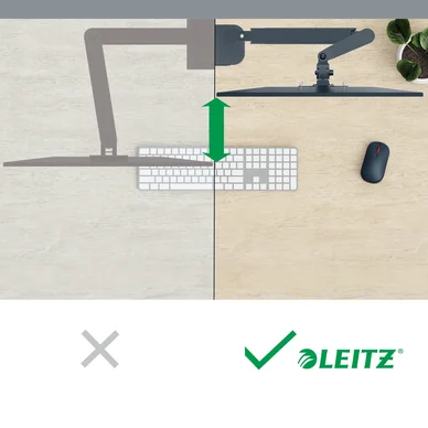 Leitz Ergo Bildskärmsarm Justerbar Singel mörkgrå