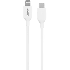 Deltaco Laddningskabel USB-C till Lightning, 1 m, vit