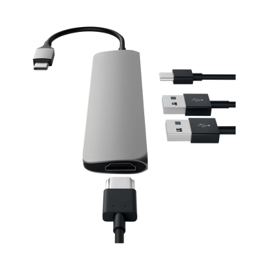Satechi alt Slim USB-C MultiPort Adapter 4K HDMI, Space Grey